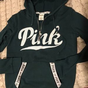 PINK hooded quarter zip